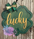 Shamrock Lucky Wooden Door Hanger