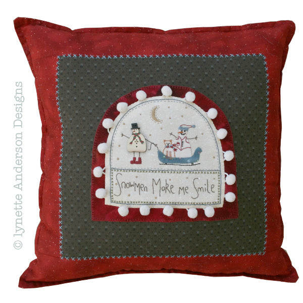 Snowmen Make Me Smile Pillow