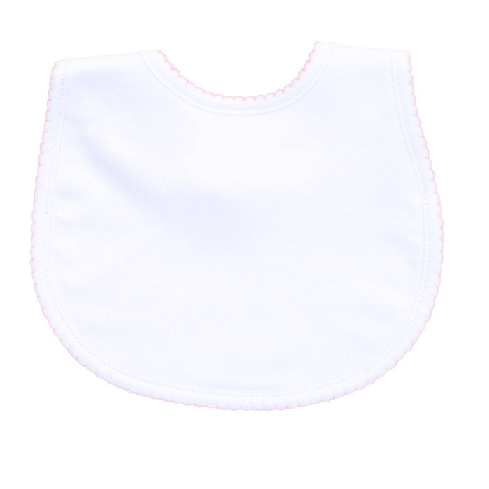 Solid Essentials White with Pink Trim Bib