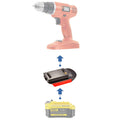 Stanley V20 to Black and Decker 18V Ni-Cd battery adapter - compatibility diagram showing battery, adapter and cordless drill