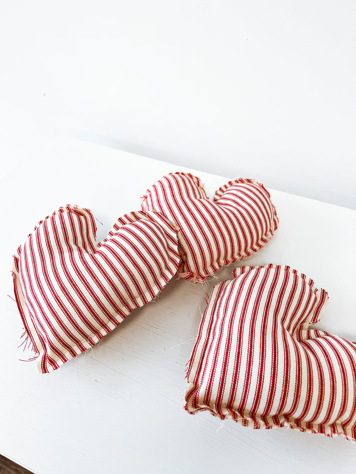 Striped Plush Heart