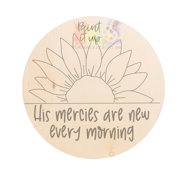 Sunflower New Mercies Wood Sign/Door Hanger (DIY)