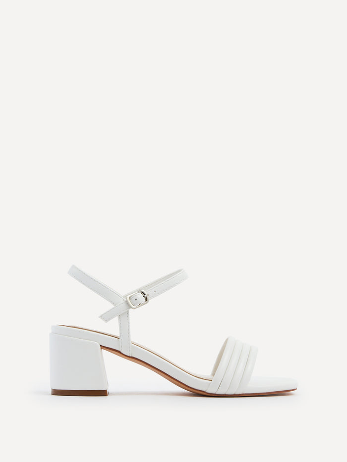 Toronto White Faux Leather Heeled Sandals