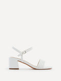 Toronto White Faux Leather Heeled Sandals