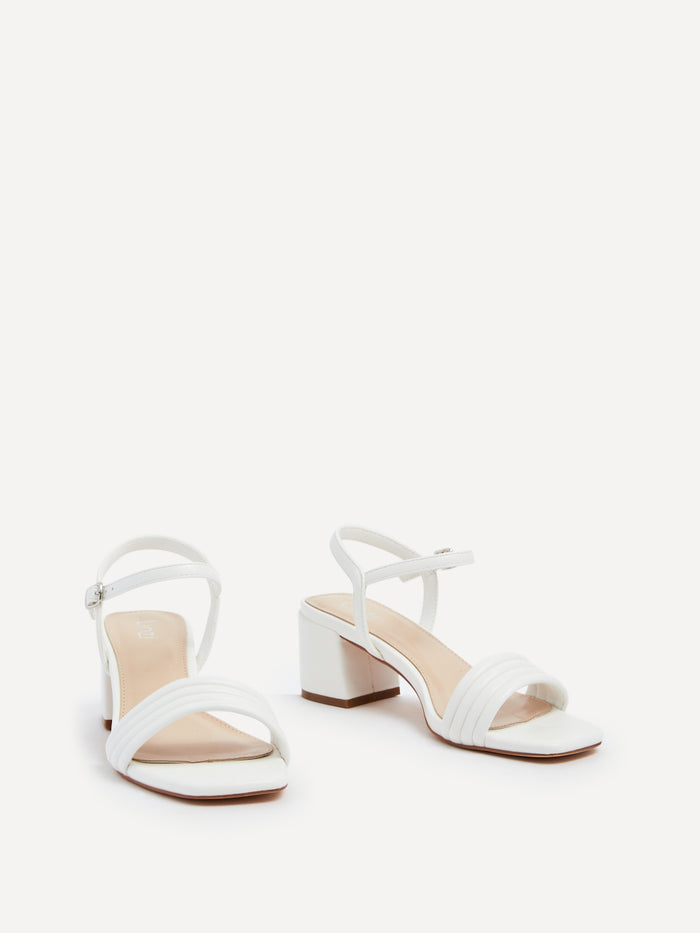 Toronto White Faux Leather Heeled Sandals