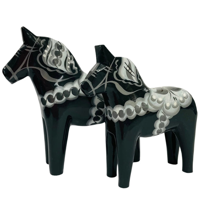 Traditional Dark Gray wooden Dala horse