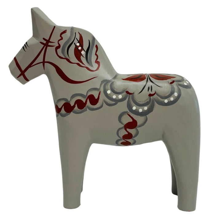Traditional Gray 5" wooden Dala horse