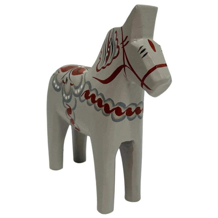 Traditional Gray 5" wooden Dala horse