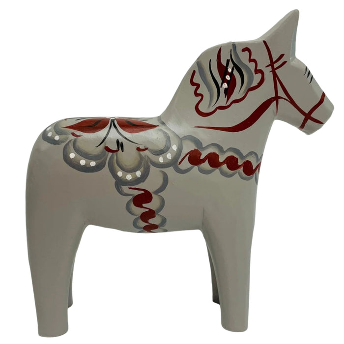 Traditional Gray 5" wooden Dala horse