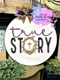 True Story Thorns Wooden Door Hanger