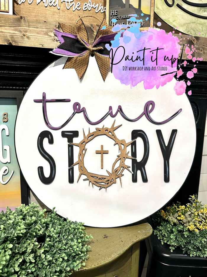 True Story Thorns Wooden Door Hanger
