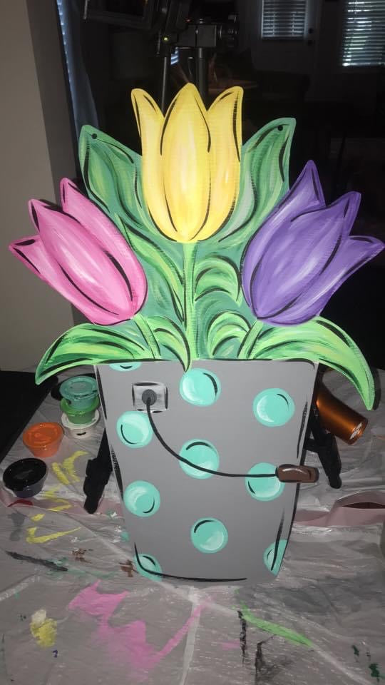 Tulips Door Hanger