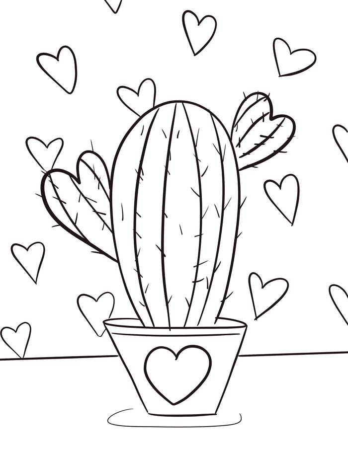 Valentine Cactus Canvas