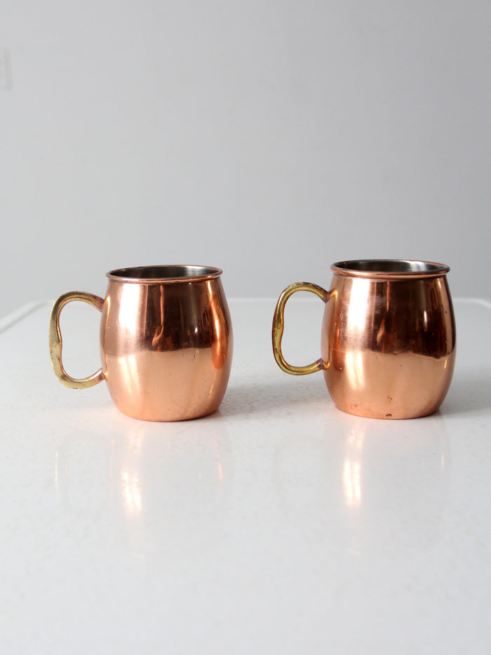 vintage Godinger copper mugs pair
