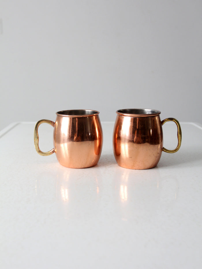 vintage Godinger copper mugs pair