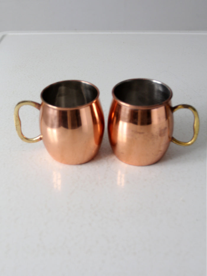 vintage Godinger copper mugs pair