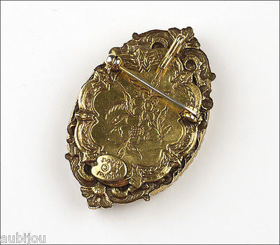 Vintage Original By Robert Hand Painted Portrait Miniature Brooch Pin Pendant