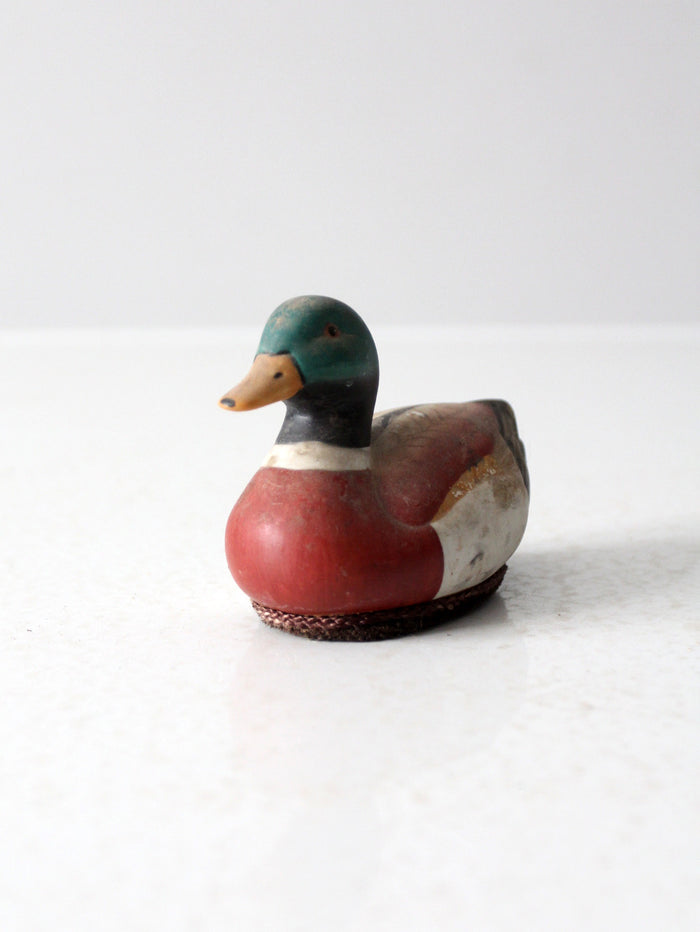 vintage wood mallard duck lint brush