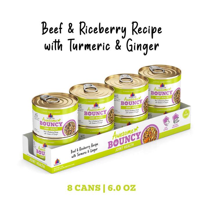 Weruva Awesome Bouncy Beef & Riceberry Recipe with Turmeric & Ginger In Broth Dog Food