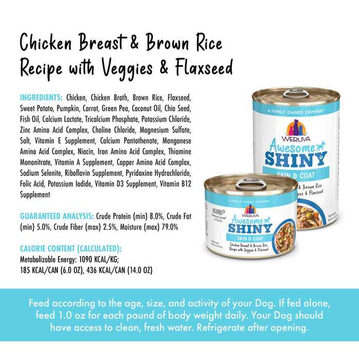 Weruva Awesome Shiny Chicken Breast & Brown Rice Recipe with Veggies & Flaxseed In Broth Dog Food