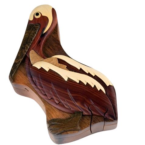 Wooden Pelican Puzzle Box